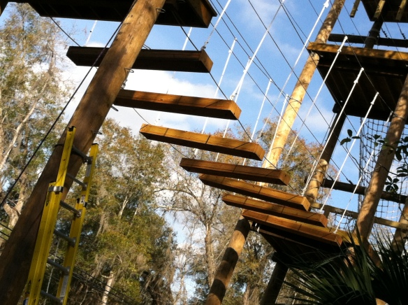Closed section of the ropes course